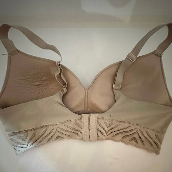Felina Women's‎ Lace Wirefree Bra Adjustable Straps Neutral L - Picture 2 of 5